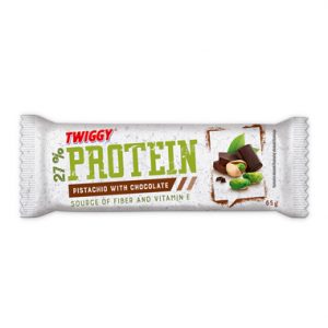 twiggy protein bar with pistachio and chocolate