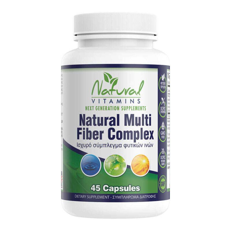 Natural Vitamins Natural Fiber Complex Ισχυρό Σύμπλεγμα Φυτικών Ινών 45 κάψουλες