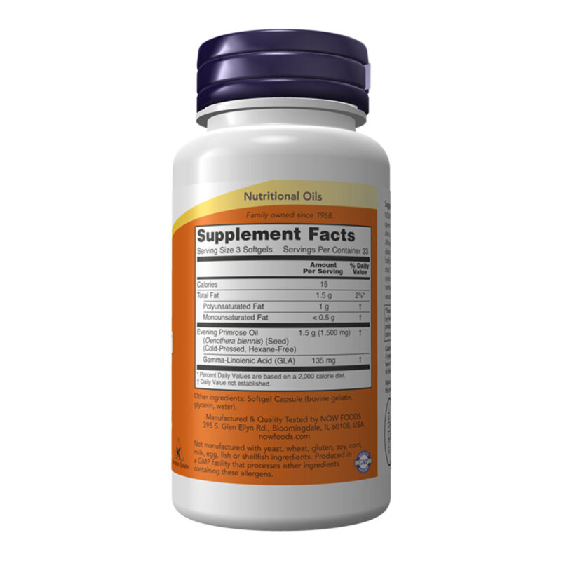 Evening Primrose Oil 500mg Now Foods 100 μαλακές κάψουλες συστατικά