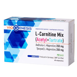Vegan Acetyl L-Carnitine Mix 350 mg+ Tartrate 350mg Viogenesis 60 κάψουλες