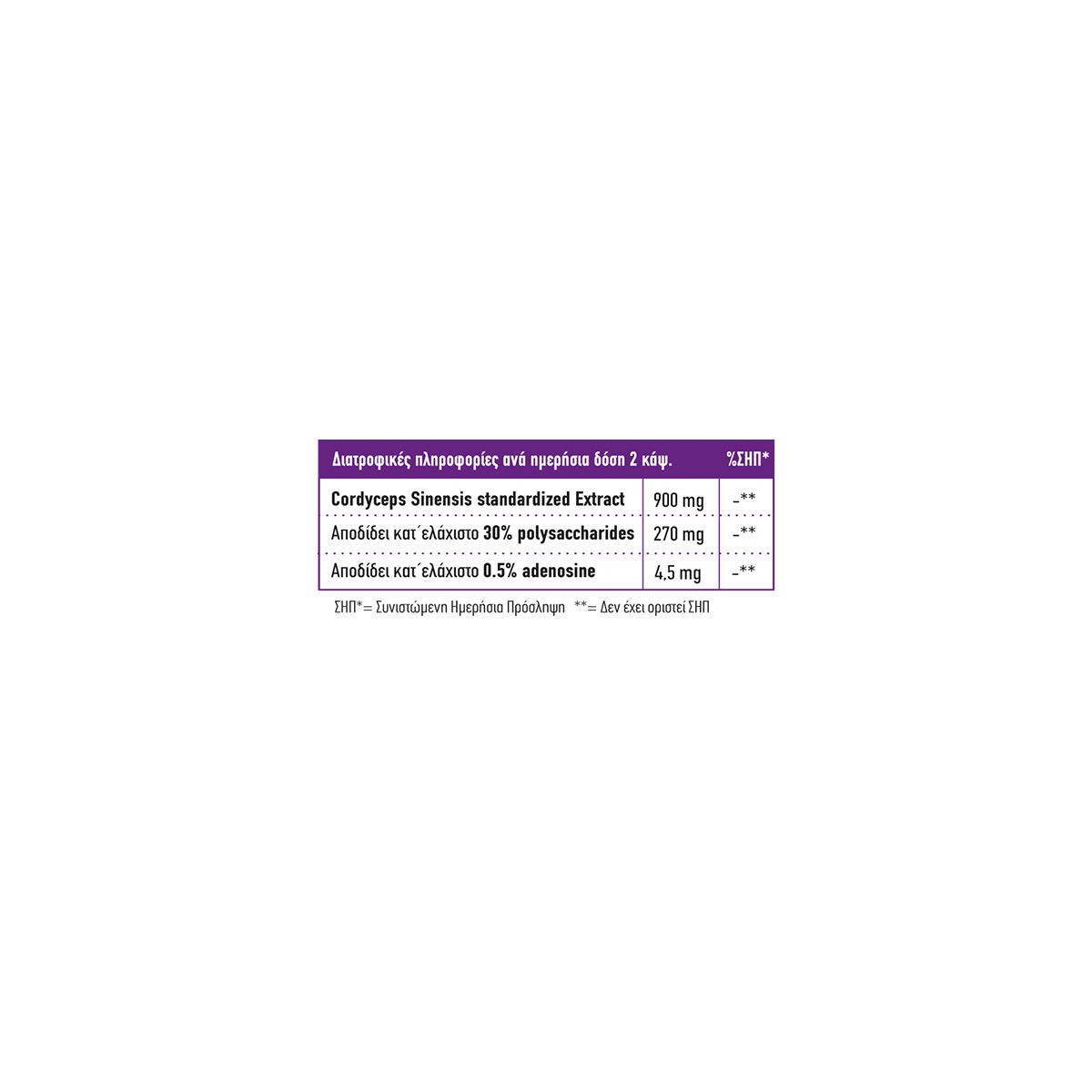 Cordyceps Extract 900 mg Full Health 60 φυτικές κάψουλες 2