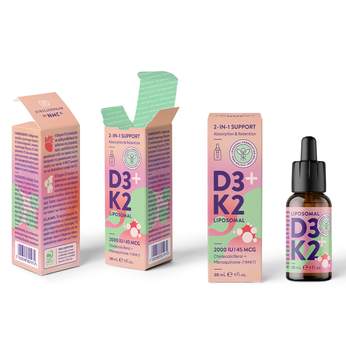 Liposomal D3+K2 2000IU / 45mcg JMN Nutraceuticals 30ml