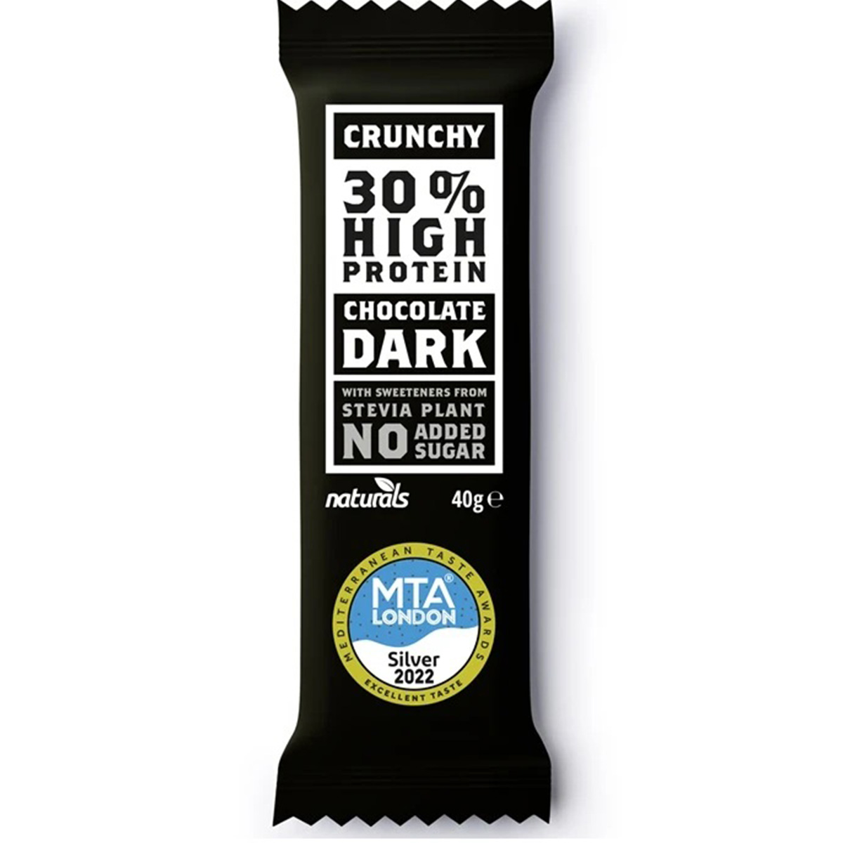 Protein Crunchy Μπάρα με 30% Πρωτεΐνη με Μαύρη Σοκολάτα Naturals 40 γρ
